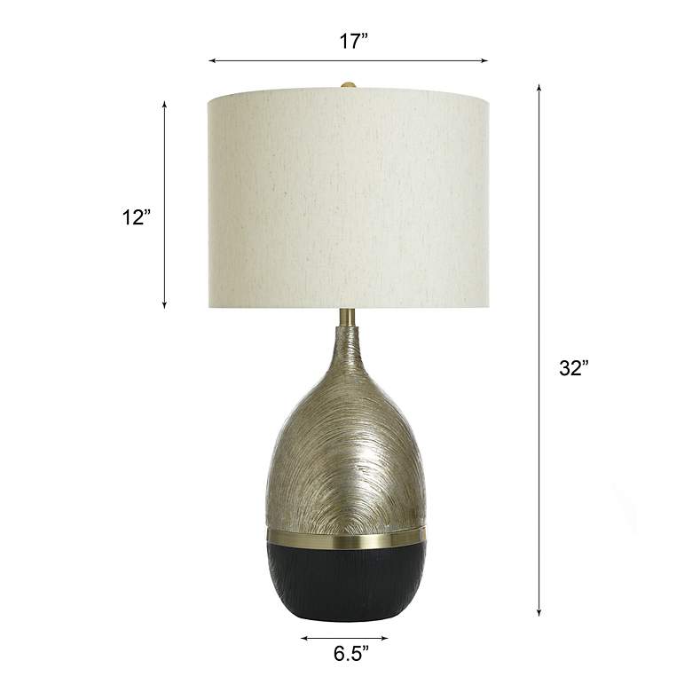 Image 7 32" High Galas Gold and Black Table Lamp With Cream Shade more views
