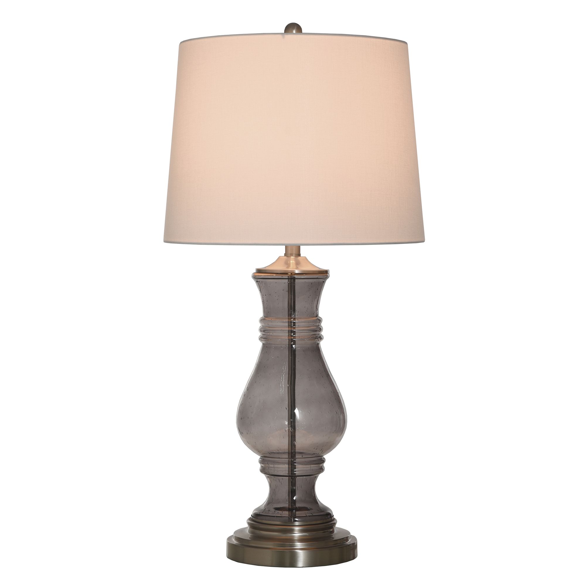 Image 4 32" High Smoked Grey Seeded Glass Table Lamp more views