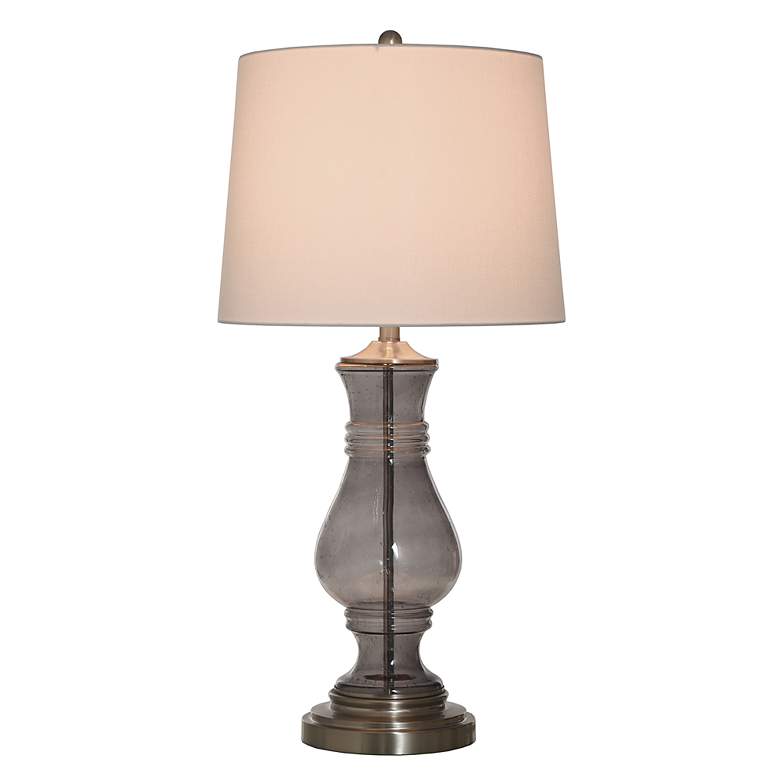 Image 4 32" High Smoked Grey Seeded Glass Table Lamp more views