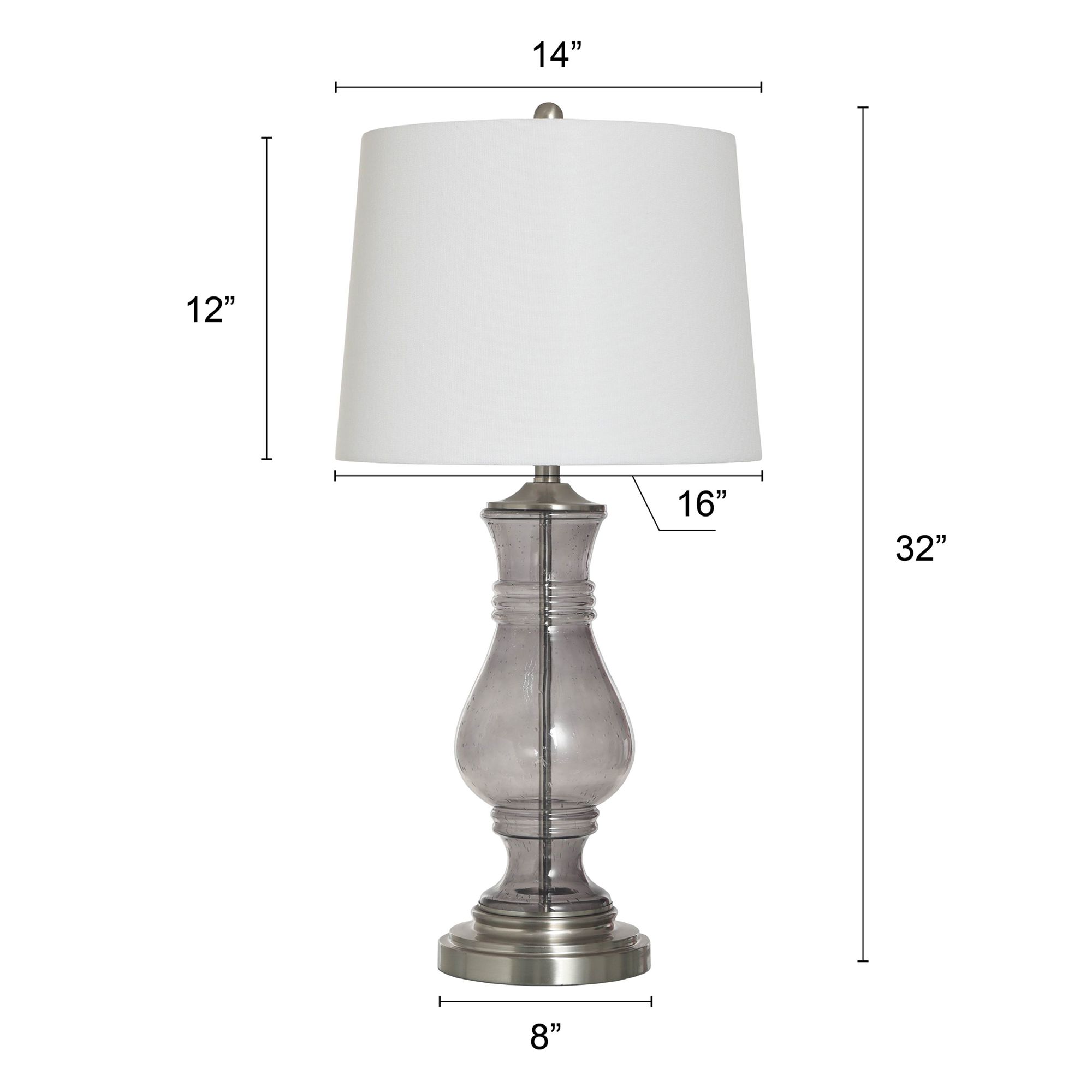 Image 7 32" High Smoked Grey Seeded Glass Table Lamp more views