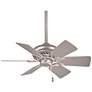 32" Minka Supra Brushed Steel Ceiling Fan with Pull Chain