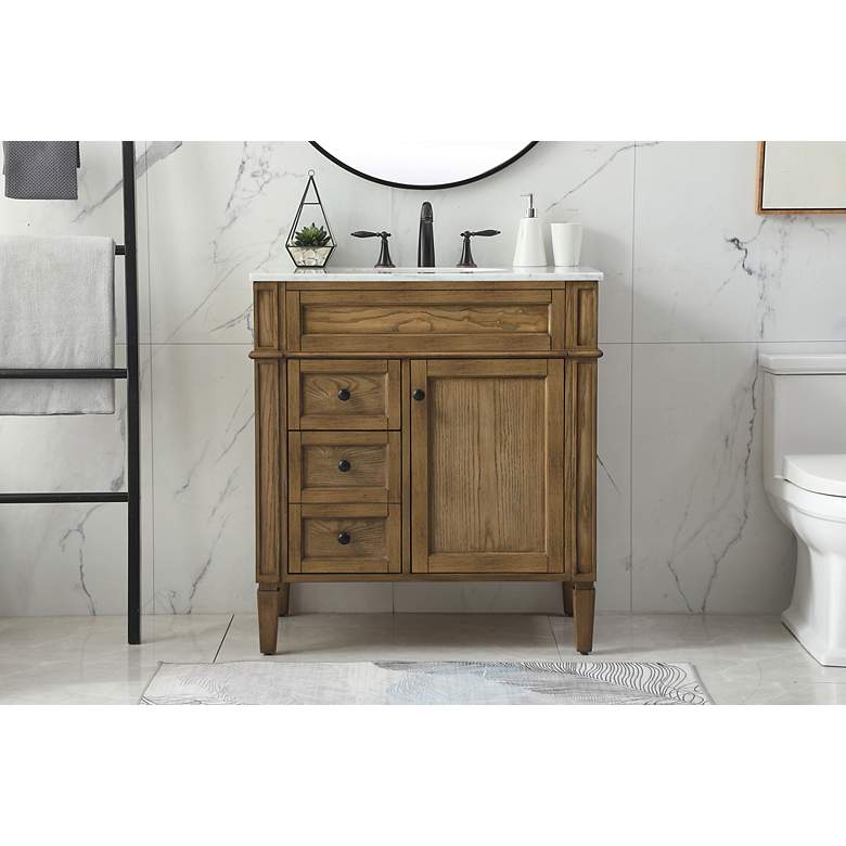 Image 3 32 Inch Single Bathroom Vanity In Driftwood more views