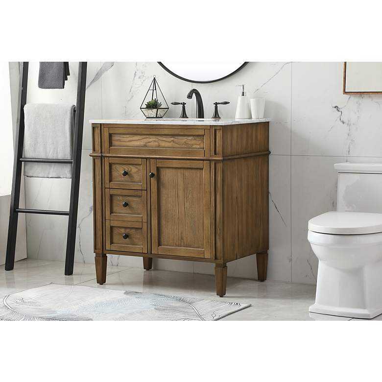 Image 4 32 Inch Single Bathroom Vanity In Driftwood more views