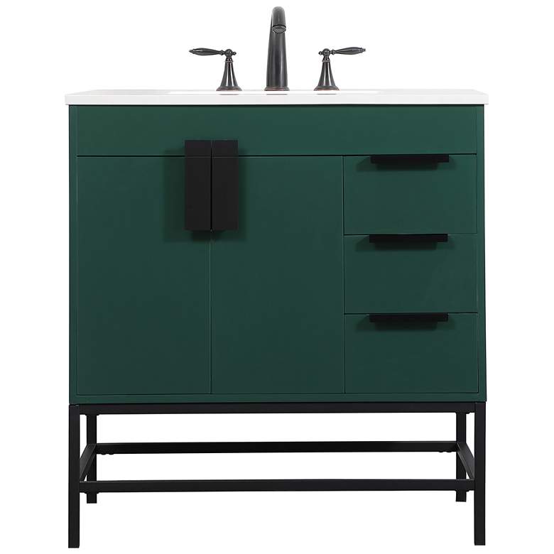 Image 1 32 Inch Single Bathroom Vanity In Green