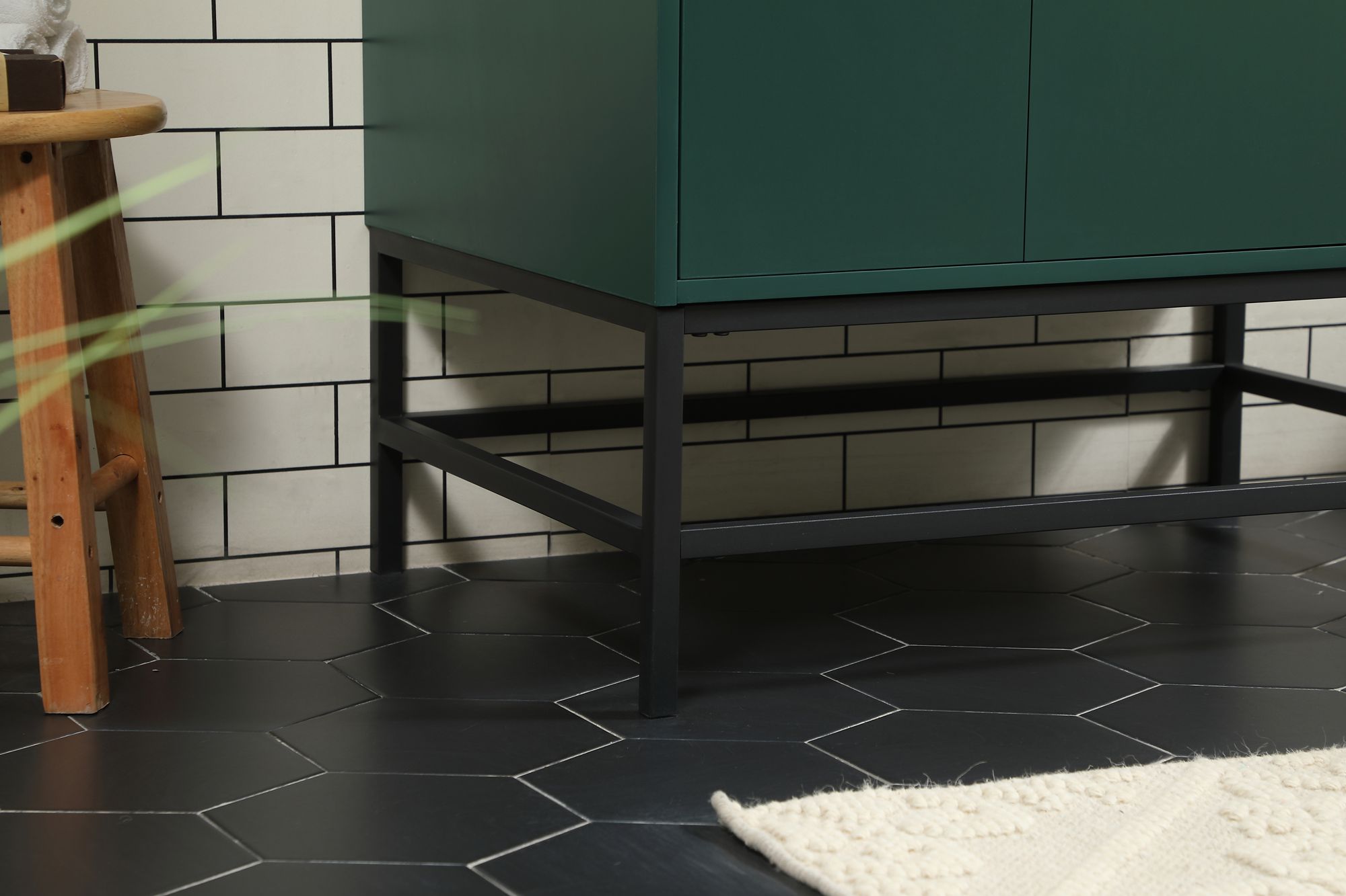 32 Inch Single Bathroom Vanity In Green