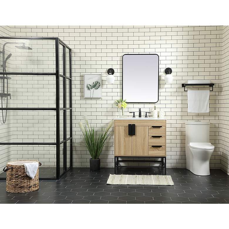 Image 6 32 Inch Single Bathroom Vanity In Mango Wood more views