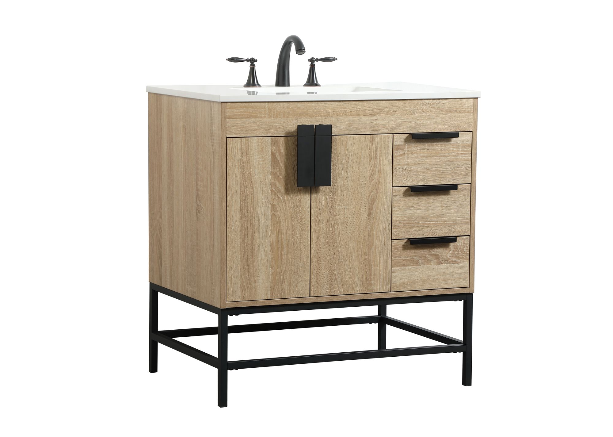 32 Inch Single Bathroom Vanity In Mango Wood