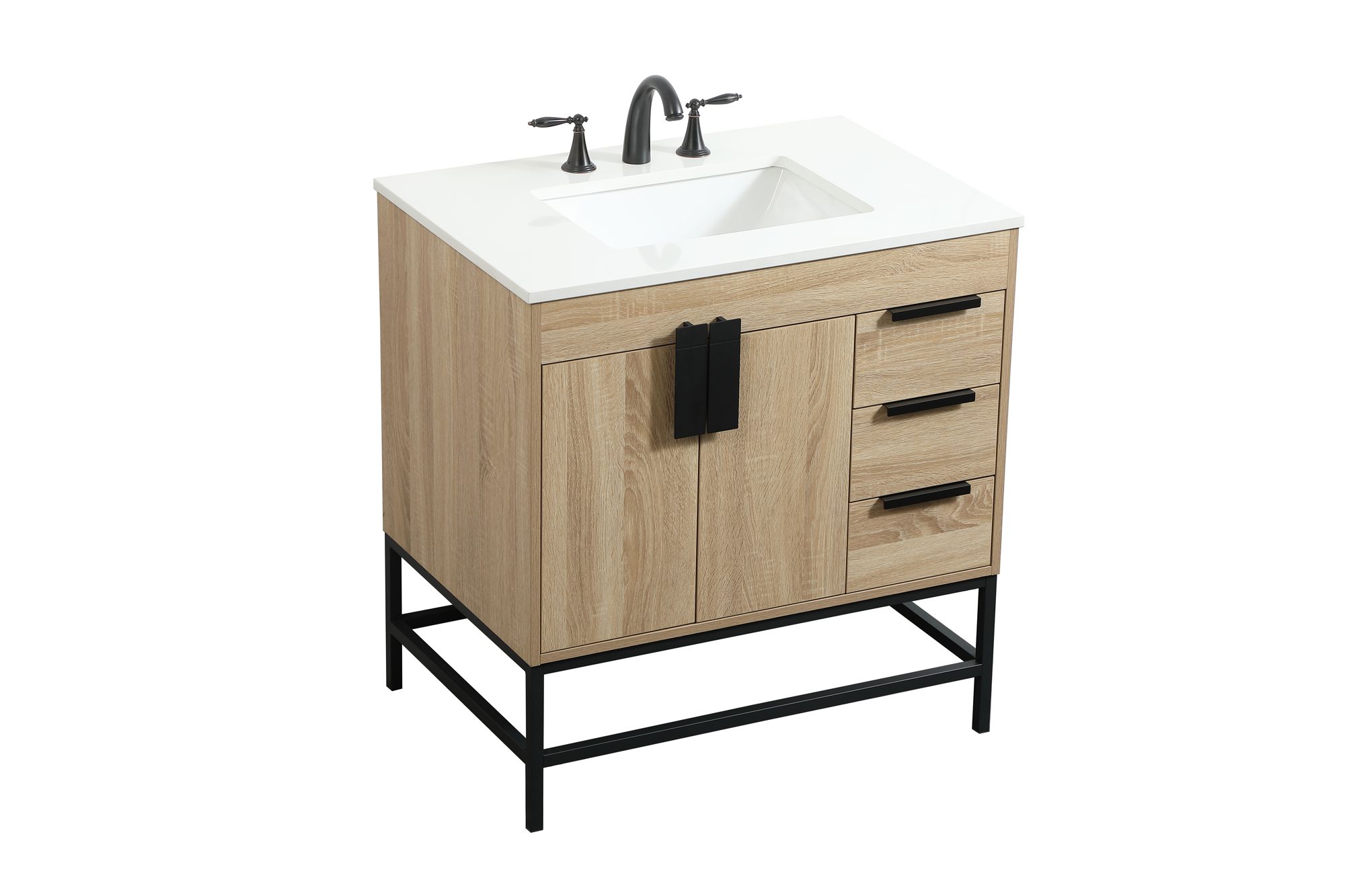 32 Inch Single Bathroom Vanity In Mango Wood
