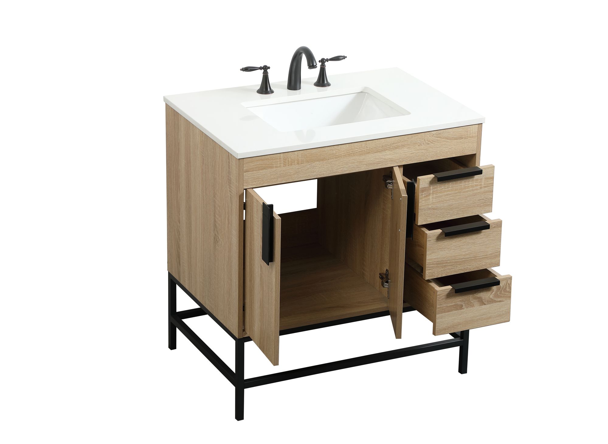 32 Inch Single Bathroom Vanity In Mango Wood
