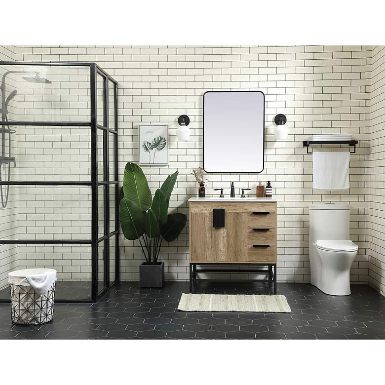 Image 6 32 Inch Single Bathroom Vanity In Natural Oak more views