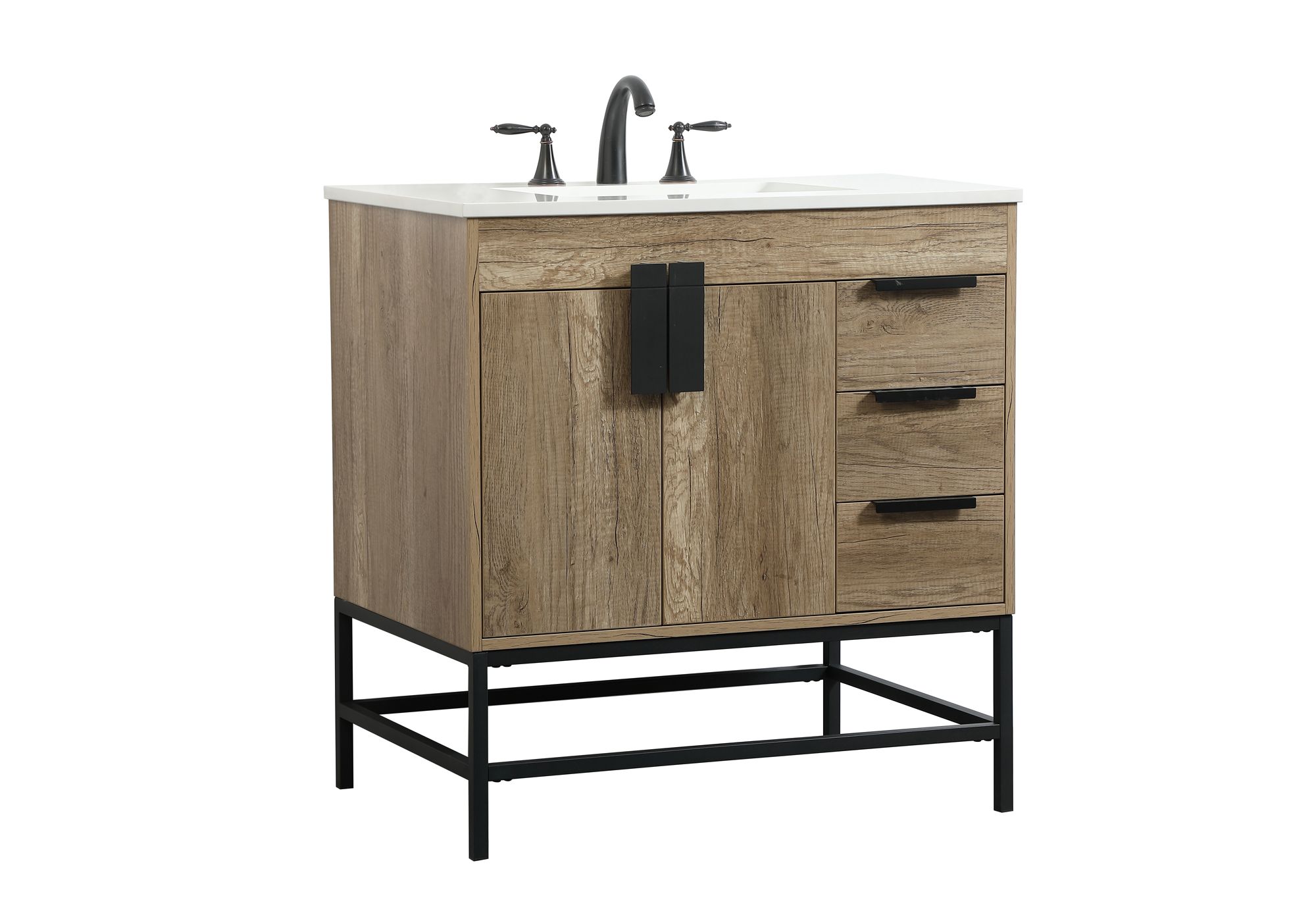 32 Inch Single Bathroom Vanity In Natural Oak