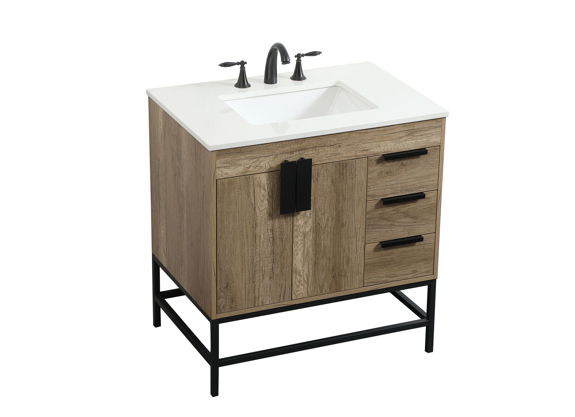 32 Inch Single Bathroom Vanity In Natural Oak