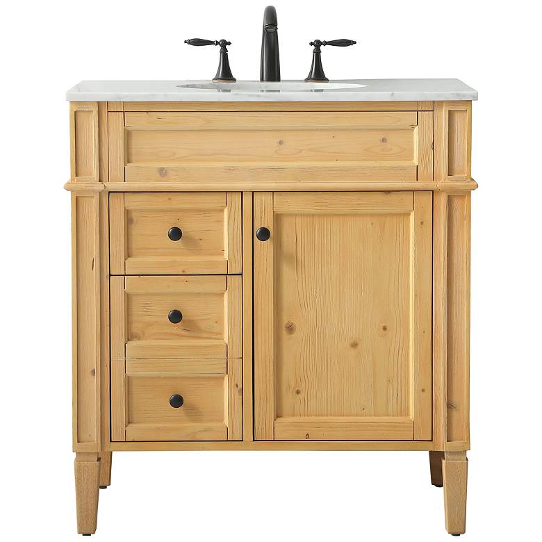Image 2 32 Inch Single Bathroom Vanity In Natural Wood