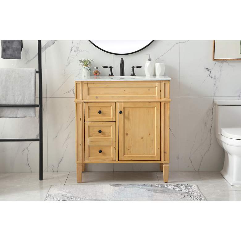 Image 3 32 Inch Single Bathroom Vanity In Natural Wood more views