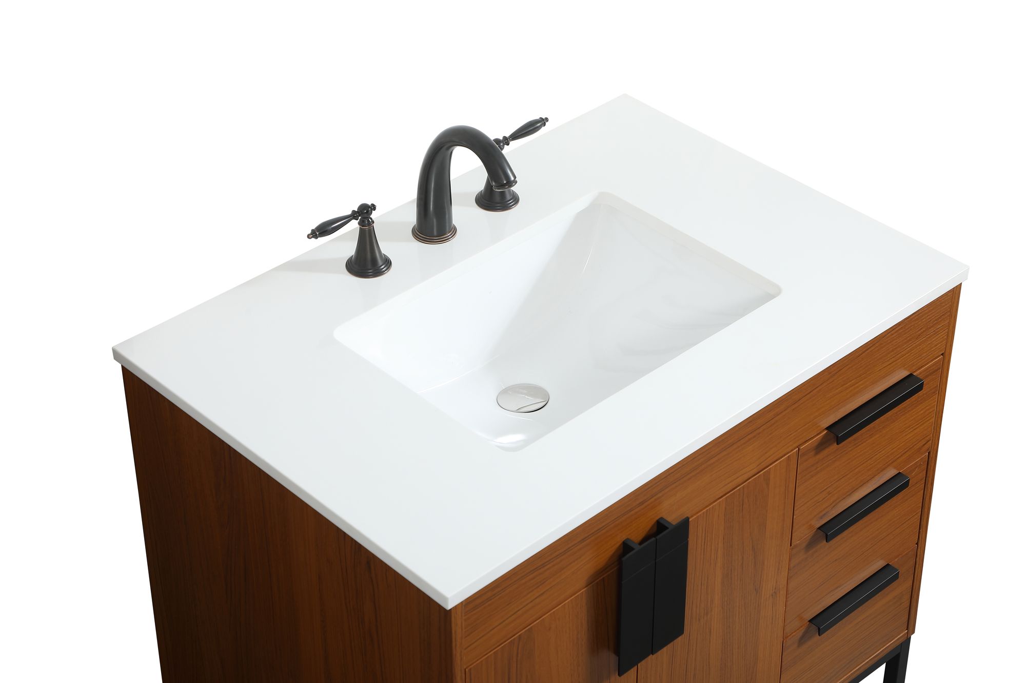 32 Inch Single Bathroom Vanity In Teak