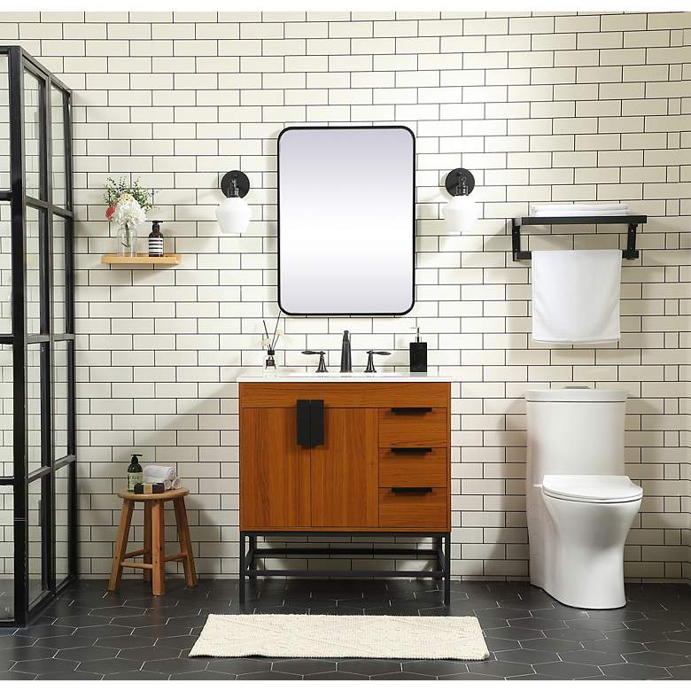Image 6 32 Inch Single Bathroom Vanity In Teak more views