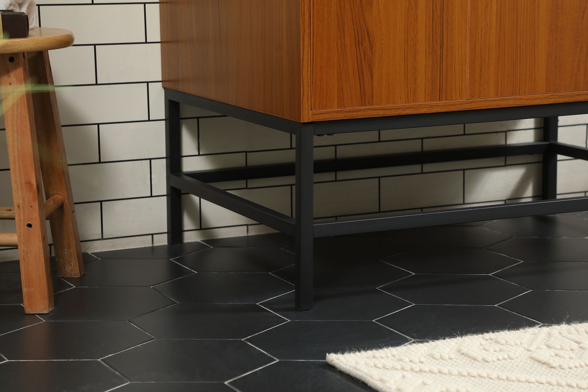 32 Inch Single Bathroom Vanity In Teak