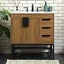 Thumbnail1 of 32 Inch Single Bathroom Vanity In Walnut Brown