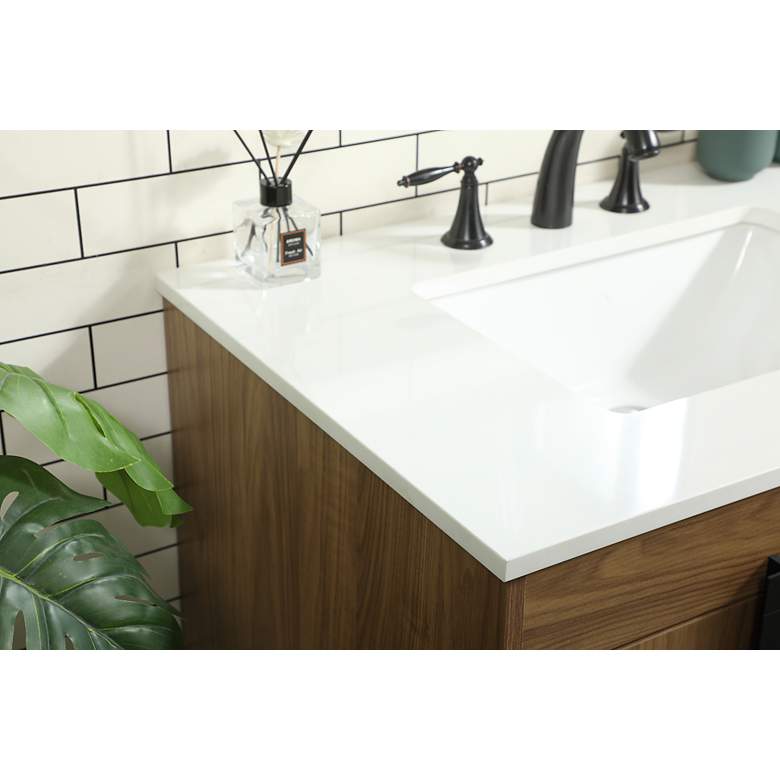 Image 7 32 Inch Single Bathroom Vanity In Walnut Brown more views