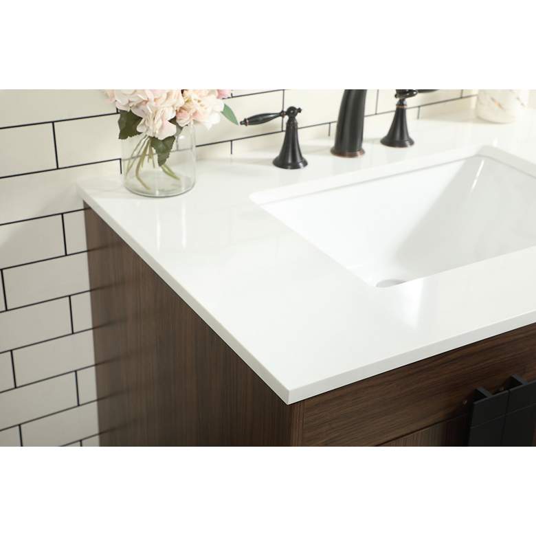 Image 7 32 Inch Single Bathroom Vanity In Walnut more views