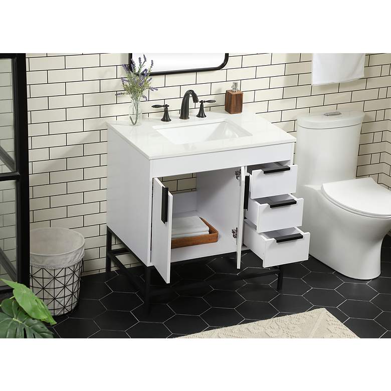 Image 5 32 Inch Single Bathroom Vanity In White more views