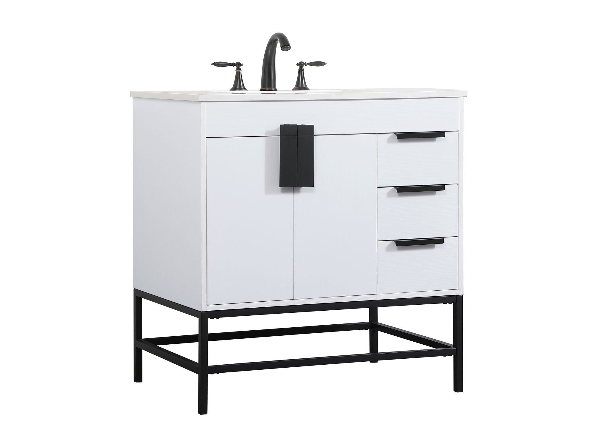 32 Inch Single Bathroom Vanity In White