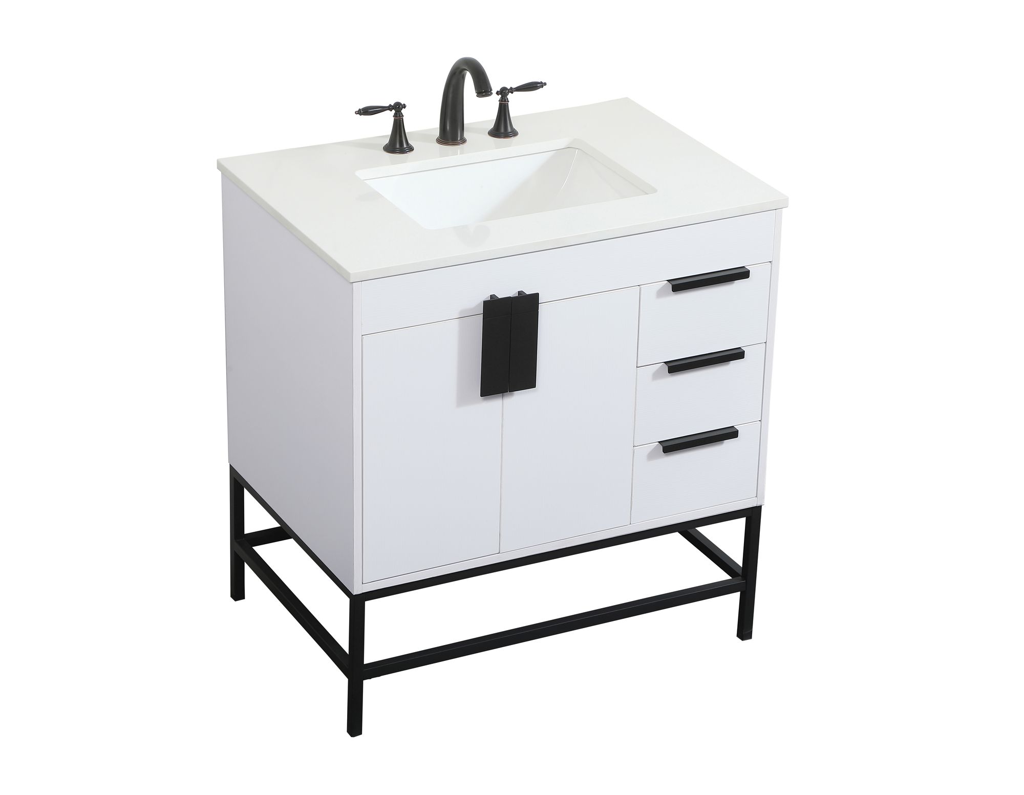 32 Inch Single Bathroom Vanity In White