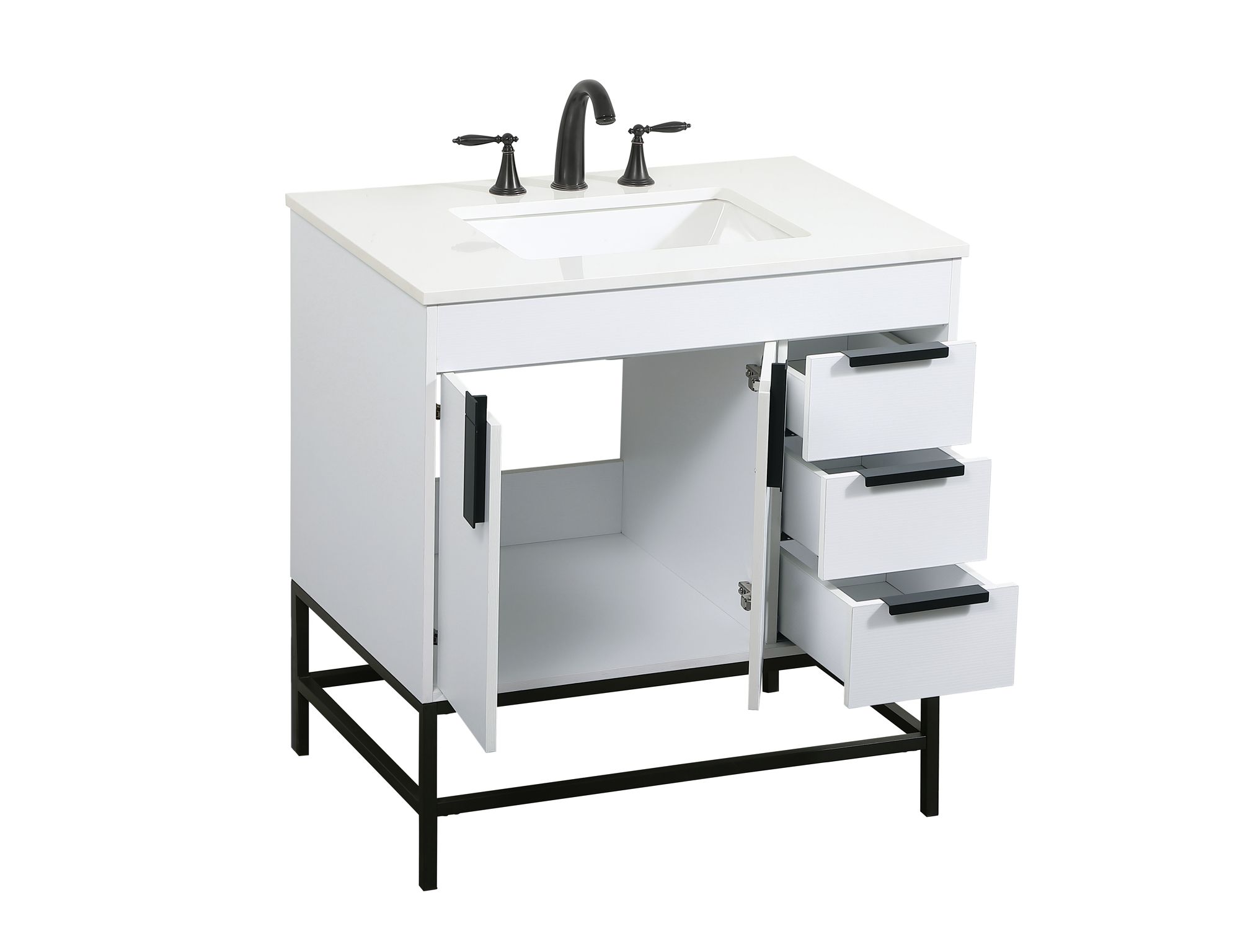 32 Inch Single Bathroom Vanity In White
