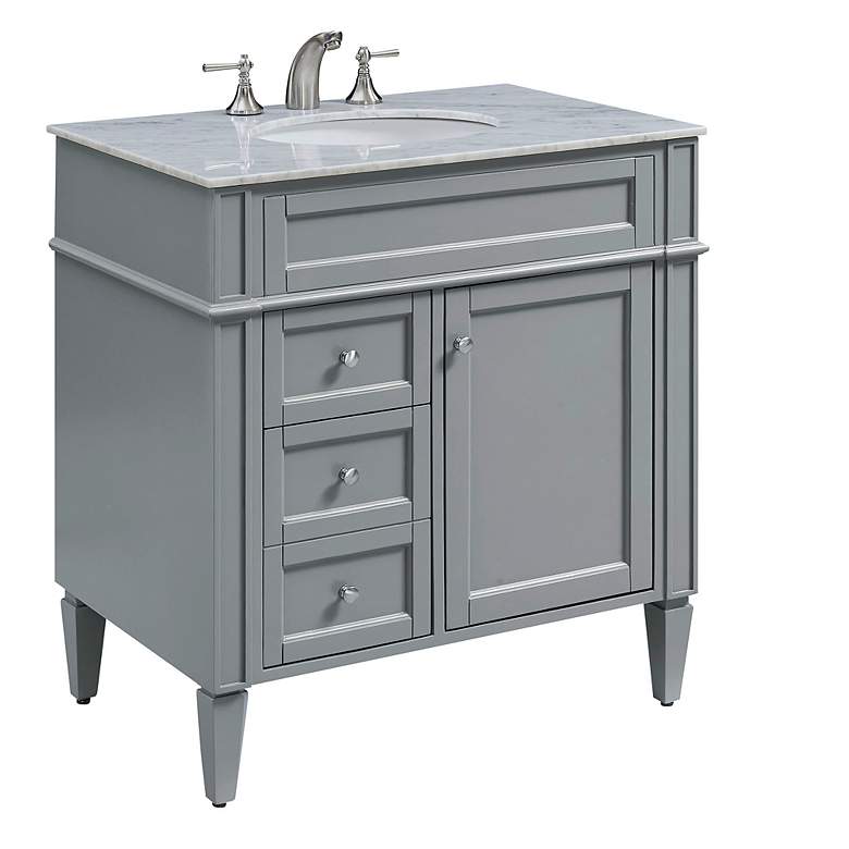 Image 2 32 Inch Single Bathroom Vanity Set In Grey more views