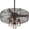 32" Vintage Breeze DC Bronze LED 3-Light Cage Ceiling Fan with Remote