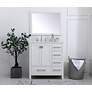 32-Inch White Single Sink Bathroom Vanity With White Calacatta Quartz Top