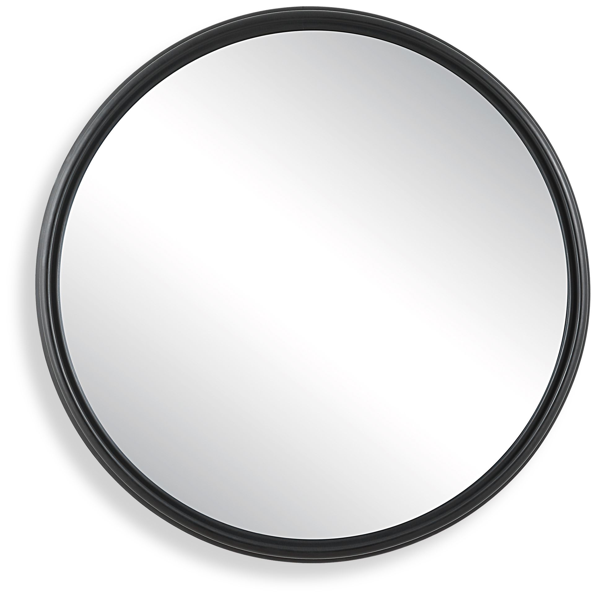 Image 2 32" Round Matte Black Wall Mirror