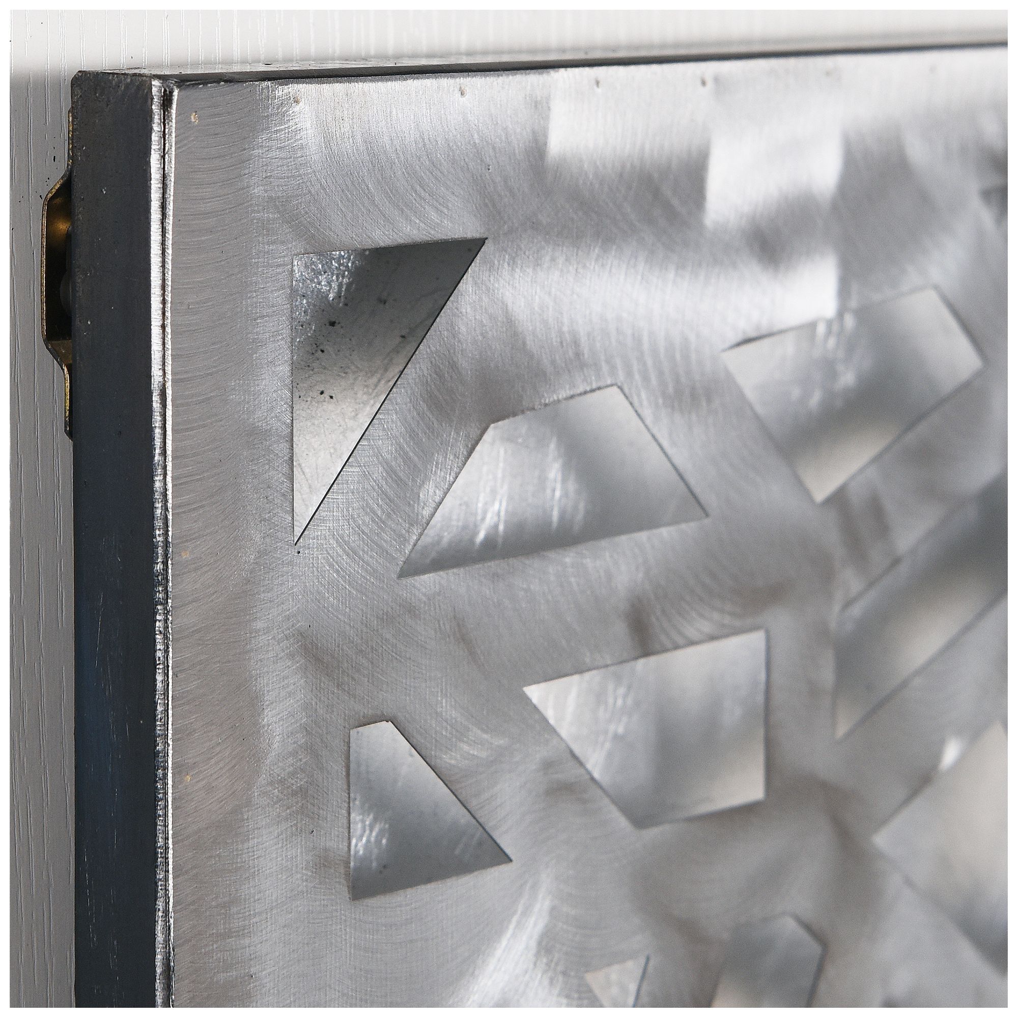 32''x 32'' Gold and Silver Polished Steel Silver Leaf 3D Metal Wall Art