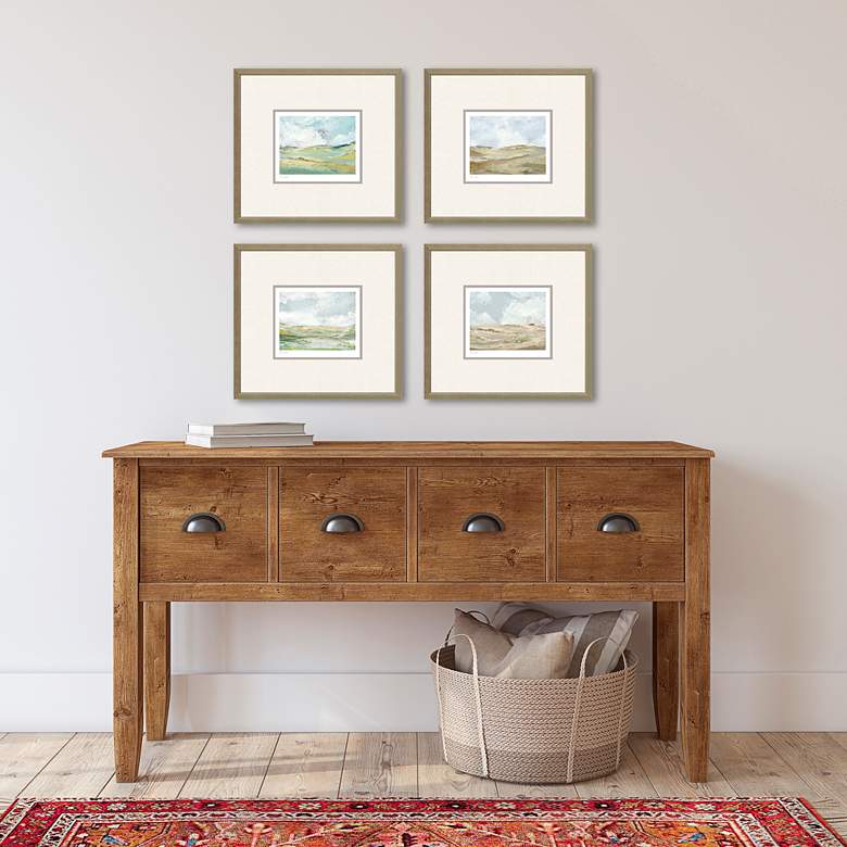Image 1 Afternoon 15" Wide 4-Piece Rectangular Framed Wall Art Set in scene