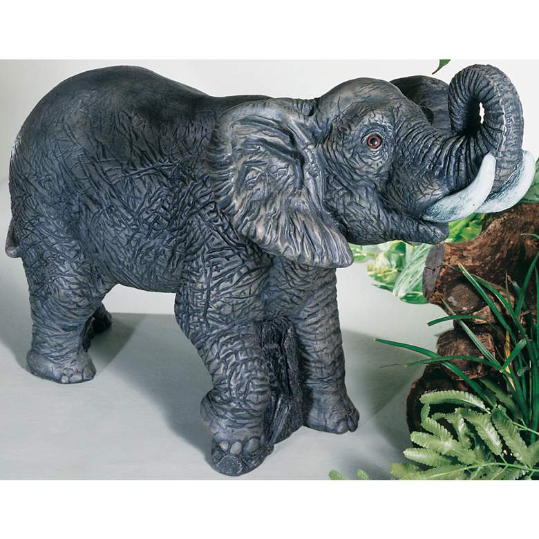 Image 1 Henri Studio Elephant 20 inch High Outdoor Garden Accent in scene