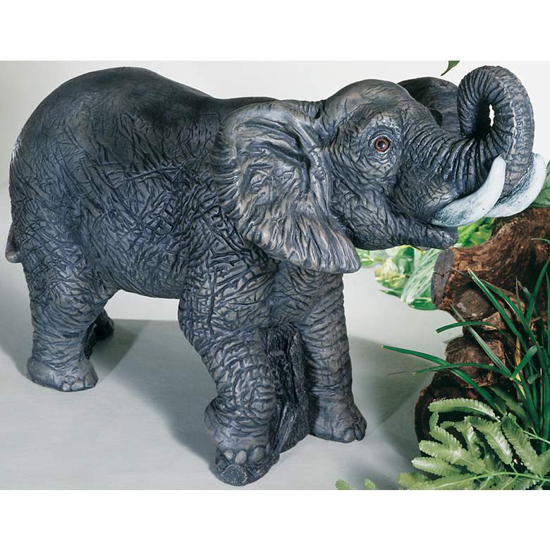 Image 1 Henri Studio Elephant 20" High Trevia Greystone Outdoor Garden Accent in scene
