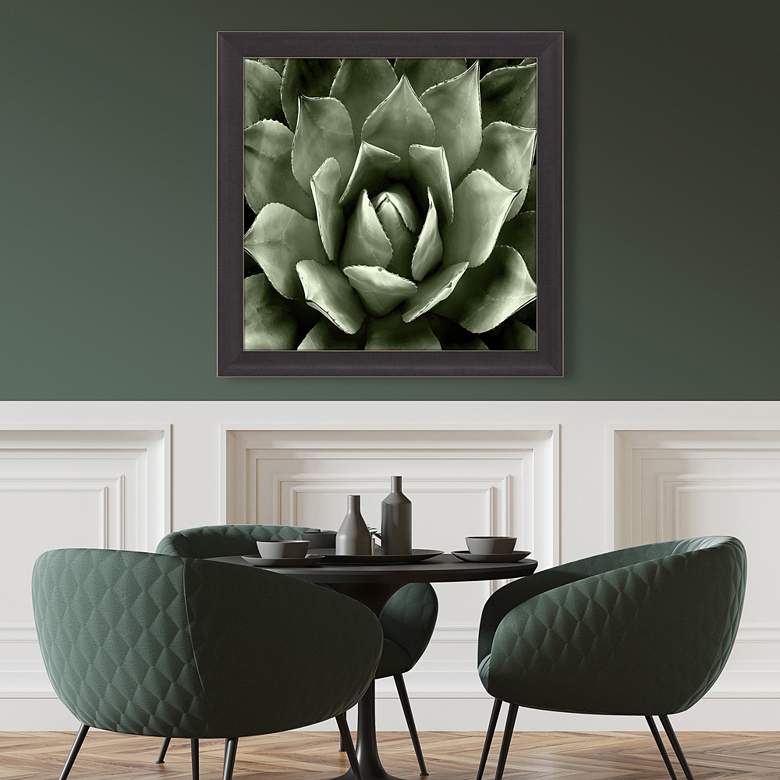 Image 1 Green Succulent II 35" Square Giclee Framed Wall Art in scene