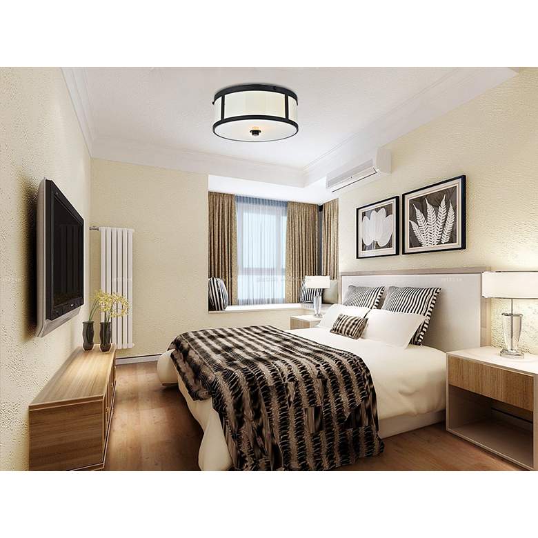 Image 1 Hadrian 2 Lt 12" Flat Black Flush Mount in scene