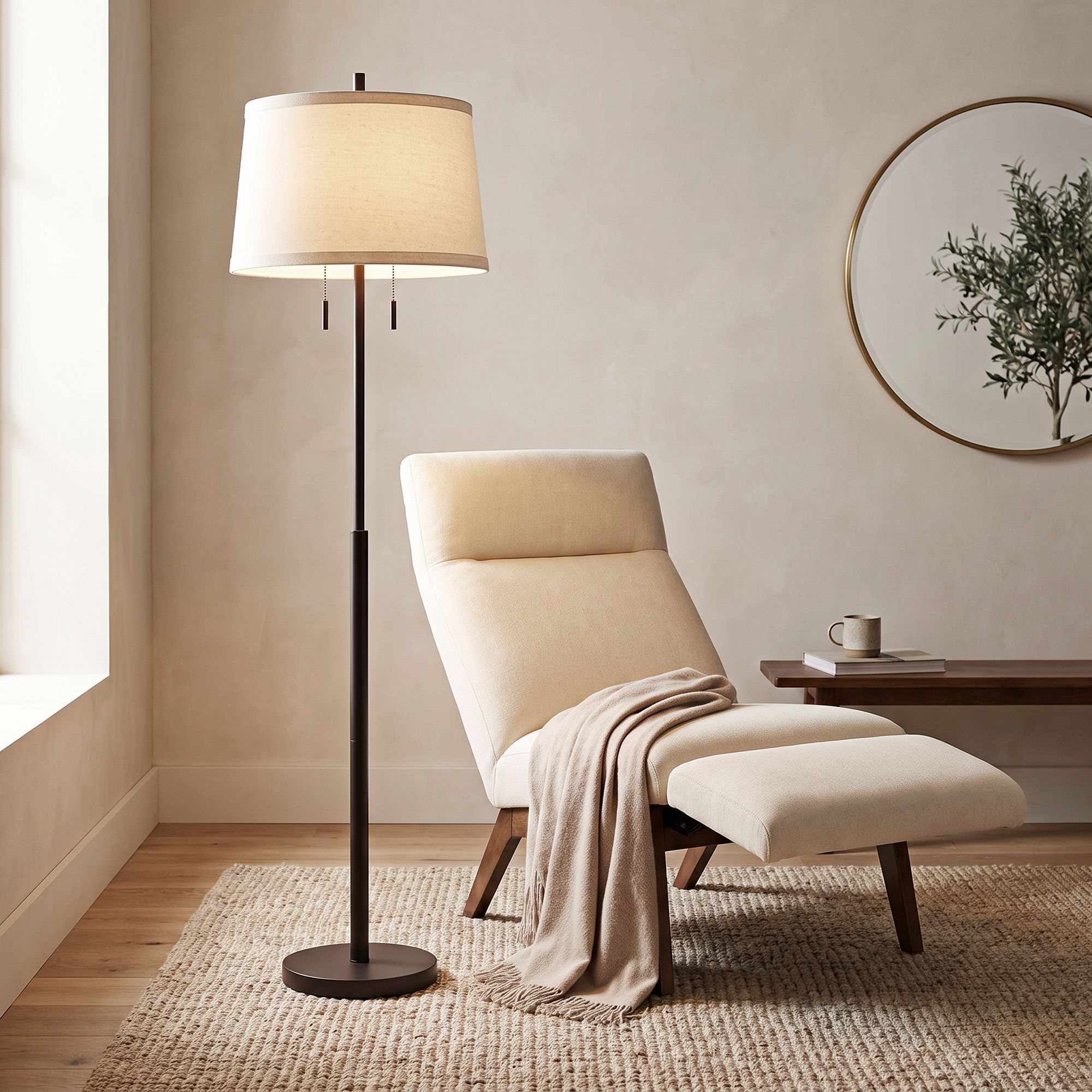 Image 1 Possini Euro Nayla 62 1/2" High Bronze Steel Modern Floor Lamp in scene