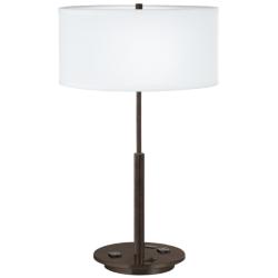 32X81 - Bronze Metal Table Lamp w/ 2-Outlets and USB Port