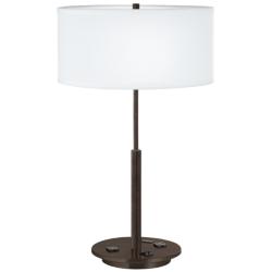 32X82 - Bronze Metal Table Lamp w/ 2-Outlets and USB Port