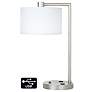 32X97 - Brushed Nickel Table Lamp with Outlets and USB Port