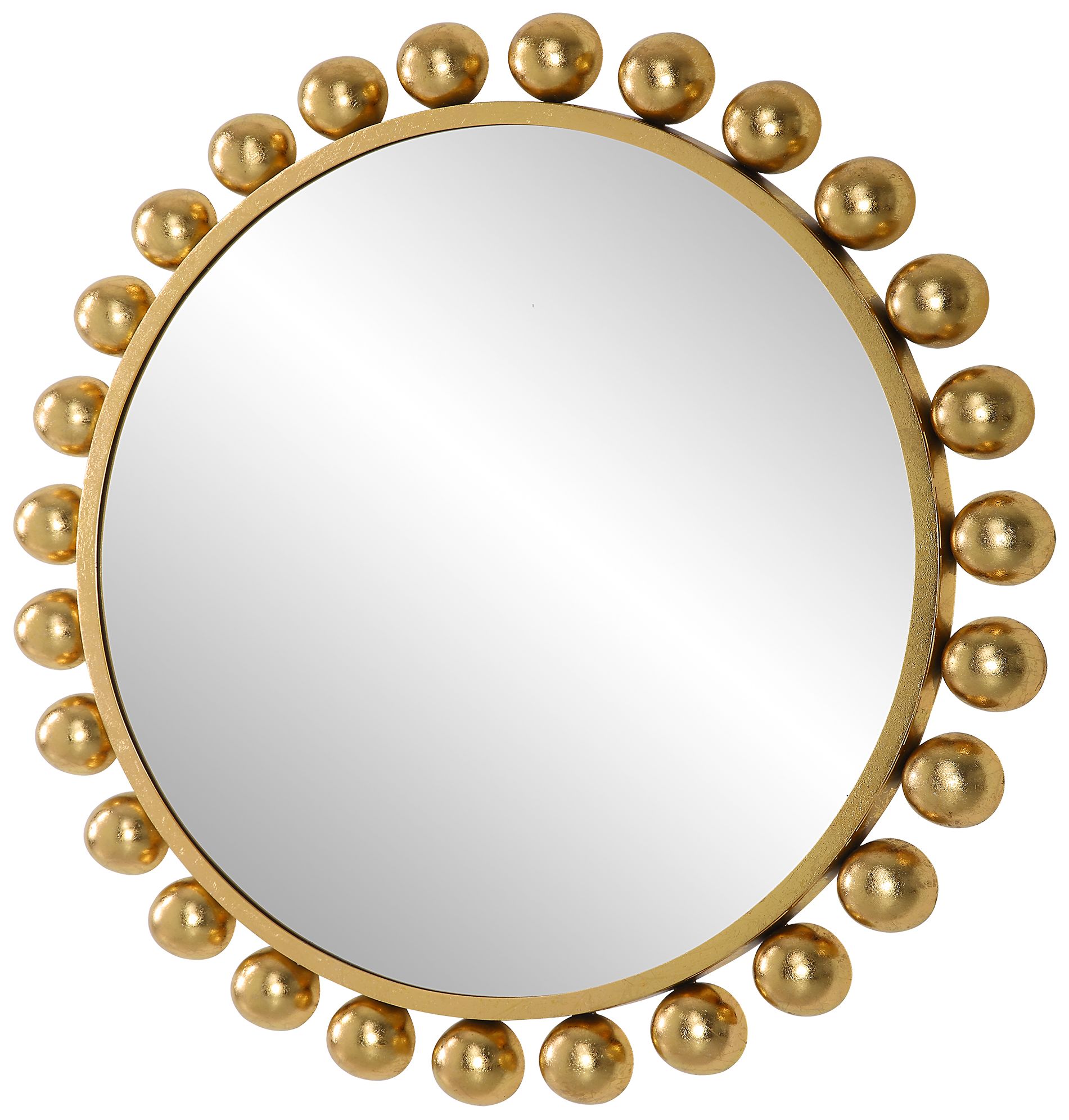 Image 5 33 7/8" x 33 7/8" Rich Gold Hemisphere Wall Mirror more views