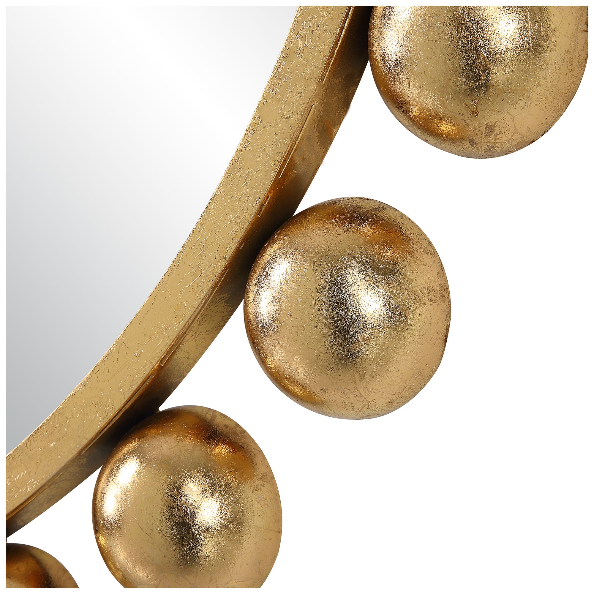 Image 6 33 7/8" x 33 7/8" Rich Gold Hemisphere Wall Mirror more views