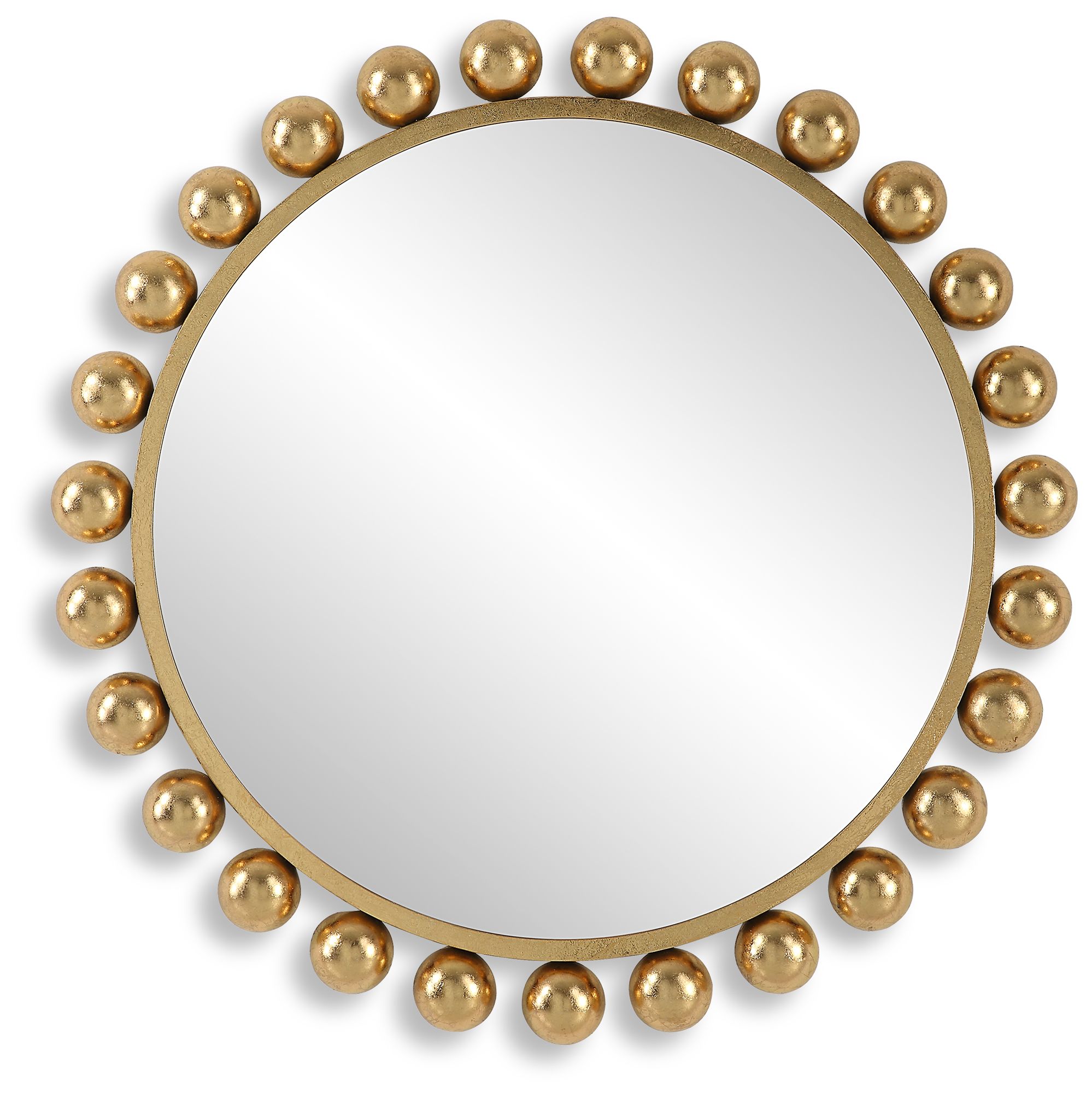 33 7/8" x 33 7/8" Rich Gold Hemisphere Wall Mirror