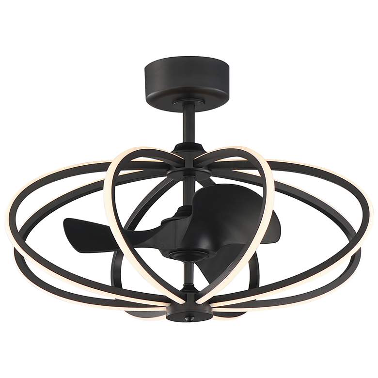 Image 1 33 1/2" Maxim Solstice Black 8-Light WiFi-enabled LED Fandelight