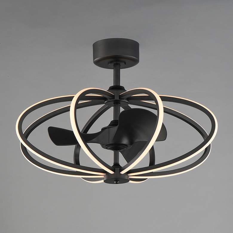 Image 4 33 1/2" Maxim Solstice Black 8-Light WiFi-enabled LED Fandelight more views