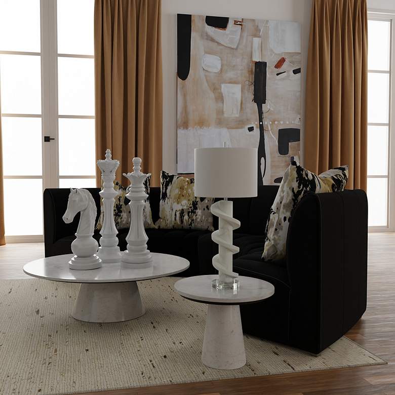 Image 3 33" High Matte White Queen Chess Piece Statue more views
