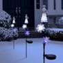 33" High Solar LED Snowman and Snowflake Christmas Stake