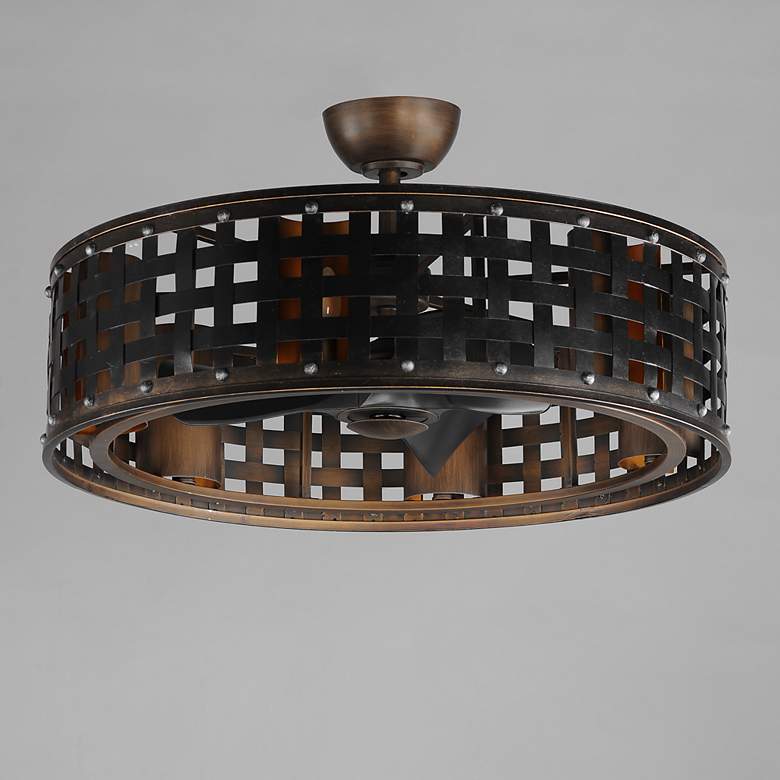 Image 2 33" Maxim Portcullis Bronze Gilt LED Fandelier more views